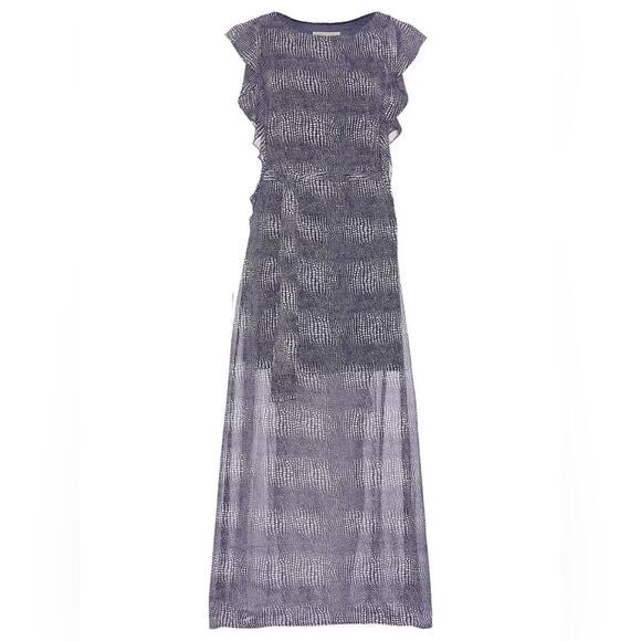 MICHAEL MICHAEL KORS Blue Zephyr Reptile Print Maxi Dress Size L - Picture 13 of 13